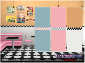Sims 4 — RetroCafe - wall by Severinka_ — Wall with border From the set 'RetroCafe decor / neon boars' The Perfect Night