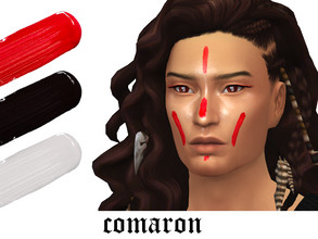 Sims 4 — Tribal facepaint, Bloodhound Apex Legends by comaron — -Tribal face paint in 3 different colors -available in