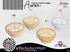 Sims 4 — The Perfect Night Aurora Crystal Chandelier Low by SIMcredible! — by SIMcredibledesigns.com available at TSR 5