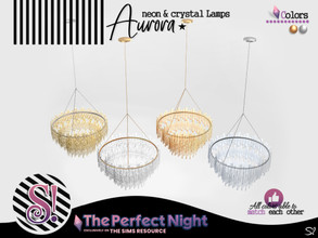 Sims 4 — The Perfect Night Aurora Crystal Chandelier Tall by SIMcredible! — by SIMcredibledesigns.com available at TSR 5
