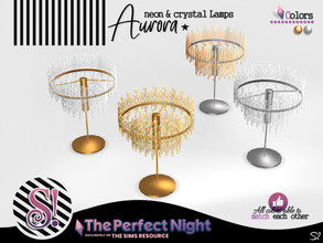 Sims 4 — The Perfect Night Aurora Crystal Table lamp by SIMcredible! — by SIMcredibledesigns.com available at TSR 5