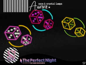 Sims 4 — The Perfect Night Aurora Neon Dice by SIMcredible! — by SIMcredibledesigns.com available at TSR 3 colors