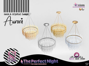 Sims 4 — The Perfect Night Aurora Crystal Chandelier Lite Low by SIMcredible! — by SIMcredibledesigns.com available at