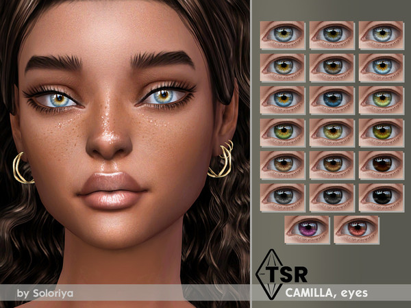 Sims 4 — Eyes Camila by soloriya — Eyes in 20 colors for all ages and all genders. Facepaint category. HQ compatible.