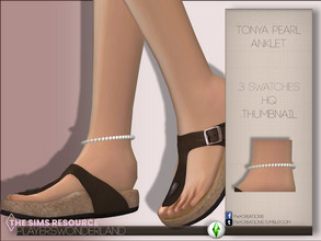 Sims 4 — Tonya Pearl Anklet by PlayersWonderland — Give your Sims a unique style with this new pearl anklet and be the