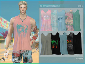 Sims 4 — MEN'S SHIRT FOR SUMMER by DanSimsFantasy — Sleeveless male shirt for summer. It has 40 samples. Cloning Item: