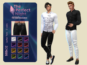 Sims 4 — The Perfect Night - Leather Pants by Birba32 — Leather trousers for man. You can match them with my silk shirt
