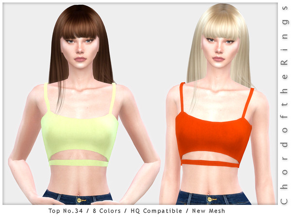 Sims 4 — Top No.34 by ChordoftheRings — ChordoftheRings Top No.34 - 8 Colors - New Mesh (All LODs) - All Texture Maps -