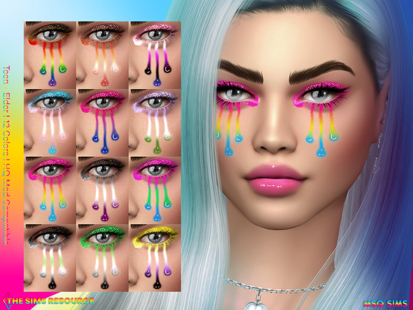 Sims 4 — Pride Eyeshadow NB30 by MSQSIMS — This Pride Eyeshadow comes in 12 flags colors. It is suitable for Female/Male