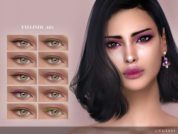 Sims 4 — Eyeliner-A03 by ANGISSI — Previews made with HQ mod -10 colors -HQ compatible -female -Custom thumbnail -Works