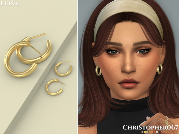 Sims 4 — Luisa Earrings / Christopher067 by christopher0672 — This is a super cute and simple set of hoop earrings. This
