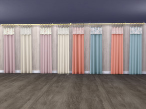 Sims 4 — Country Living Curtains Long by seimar8 — Maxis match plain, cotton country curtains designed in pink, teal,