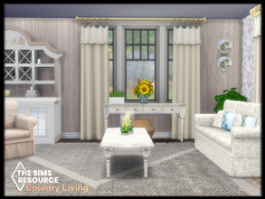 Sims 4 — Country Living  by seimar8 — Maxis match country living room designed with French rustic charm of florals and
