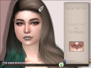 Sims 4 — Alina Septum by PlayersWonderland — Get this twisted-looking septum piercing now for your female sims and wear a