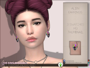Sims 4 — Alien Earrings by PlayersWonderland — You like alien accessory stuff? Now get these funky looking alien earrings