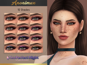 Sims 4 — The Perfect Night Eyeshadow  by Anonimux_Simmer — - 12 Shades - Compatible with the color slider - BGC - HQ -