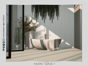 Sims 4 — White Brick 5 by Caroll912 — A 4-recolour ceramic white brick and panelling wall. Suitable for indoor use,