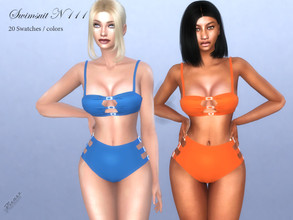 Sims 4 — SWIMSUIT N 111 by pizazz — Swimsuit NEW MESH INCLUDED WITH DOWNLOAD Base game 20 colors / swatches