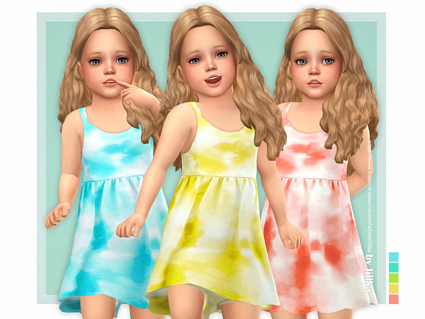 Sims 4 — Tessa Dress by lillka — Tessa Dress - Toddler 5 swatches Base game compatible Custom thumbnail Hair by