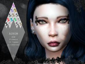 Sims 4 — Eye Flowers 001 by AurumMusik — Flower eye accessories for female sims by Aurum 12 designs/colors