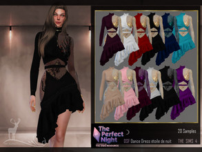 Sims 4 — The Perfect Night Dance Dress Etoile de nuit by DanSimsFantasy — Dress for professional dance. You have 20
