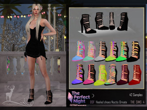 Sims 4 — The perfect Night Heeled shoes Noctis Ornate by DanSimsFantasy — The design of these high-heeled shoes consists