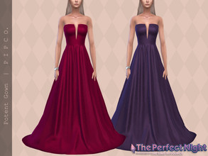 Sims 4 — The Perfect Night - Potent Gown. by Pipco — An elegant gown in 15 colors. Base Game Compatible New Mesh All Lods