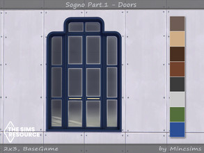Sims 4 — Sogno Double Door 2x3 by Mincsims — for 2 tiles, short wall 8 swatches