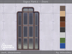 Sims 4 — Sogno Double Door 2x4 by Mincsims — for 2 tiles, medium wall 8 swatches
