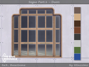 Sims 4 — Sogno Double Door 3x3 by Mincsims — for 3 tiles, short wall 8 swatches