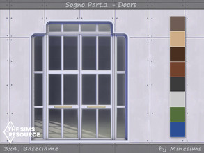 Sims 4 — Sogno Double Door 3x4 by Mincsims — for 3 tiles, medium wall 8 swatches