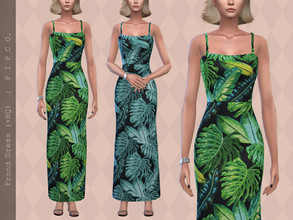 Sims 4 — Frond Dress. by Pipco — A patterned sundress in 8 colors. Base Game Compatible New Mesh All Lods HQ Compatible