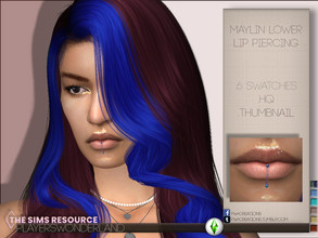 Sims 4 — Maylin Lower Lip Piercing by PlayersWonderland — Get the outstanding look with this labret piercing and an extra