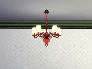 Sims 4 — Country Kitchen Ceiling Light by seimar8 — Maxis match country kitchen ceiling light in dark red with a white