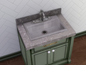 Sims 4 — Country Kitchen Sink by seimar8 — Maxis match country kitchen sink in slab gray stone with a rustic chrome tap.