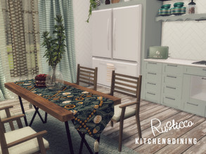 Sims 4 — Rusticca by GenkaiHaretsu — Rustic kitchen with dining space. 