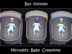 Sims 4 — Bat footsies by mcrudd — All of your little babies will wear the bat footsies. Your girls will wear the purple