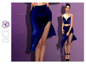 Sims 4 — Velvet Skirt [SET] DO129 by DOLilac — Velvet skirt night clothes set
