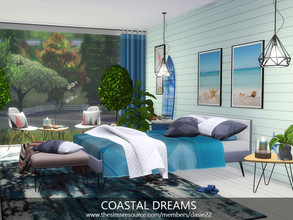Sims 4 — COASTAL DREAMS by dasie22 — COASTAL DREAMS is a modern master bedroom with a bathtub. Please, use code