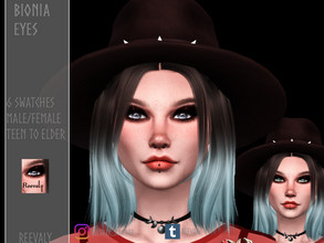 Sims 4 — Bionia Eyes by Reevaly — 6 Swatches. Teen to Elder. For Male and Female. Please do not reupload.