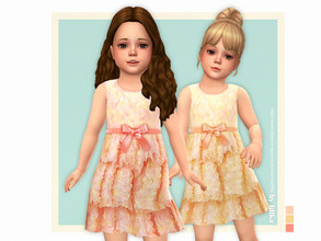 Sims 4 — Valentina Dress by lillka — Valentina Dress - Toddler 3 swatches Base game compatible Custom thumbnail Hair by