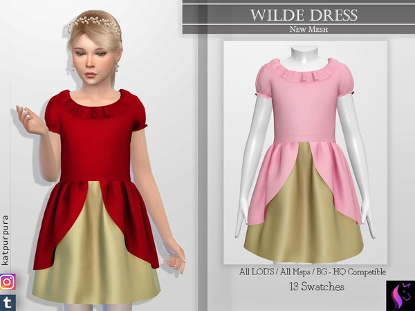Sims 4 — Wilde Dress by KaTPurpura — Beautiful dress for the little girls of the house, they will feel like princesses