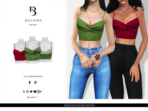Sims 3 — Twist Knot Halter Crop Top by Bill_Sims — This halter-neck top features very thin straps that lead to a