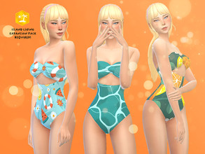 Sims 4 — Beachy Swimsuit by simmingwithboba — **ISLAND LIVING Expansion Pack is required for this CC to work! 8 Swatches