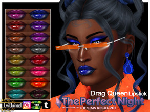 Sims 4 — The Perfect Night - Drag Queen Lipstick by EvilQuinzel — Glossy and colorful lipstick for your Drag Queen! -