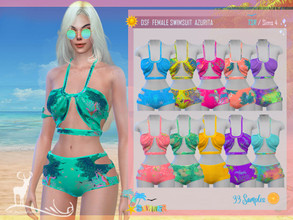 Sims 4 — FEMALE SWIMSUIT  AZURITA by DanSimsFantasy — Two piece female swimsuit. It has 33 samples Fits all body types