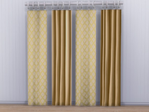 Sims 4 — Summer Yellow Country Curtains Large by seimar8 — Maxis match summer yellow country curtains in light delicate