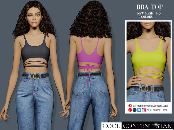 Sims 4 — Bra Top (Patreon) by sims2fanbg — .:Bra Top:. Top in 9 different colors and new mesh. HQ compatible.