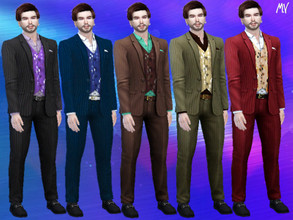 Sims 4 — striped suit  by MeuryVidal — A nice suit for parties and weddings.