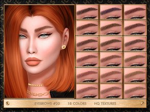 Sims 4 — EYEBROWS #20 by Jul_Haos — - CATEGORY: EYEBROWS - COLORS: 18 - GENDER: FEMALE - HQ TEXTURES - CUSTOM THUMBNAILS